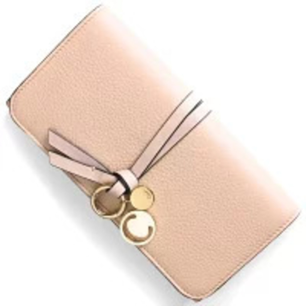 Chloe long wallet alphabet cement pink